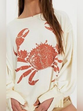We The Free Graphic Camden Crab Sweatshirt~ 🦀 RARE SOLD OUT